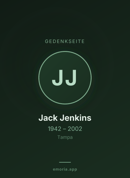 Gedenkportrait von Jack Jenkins