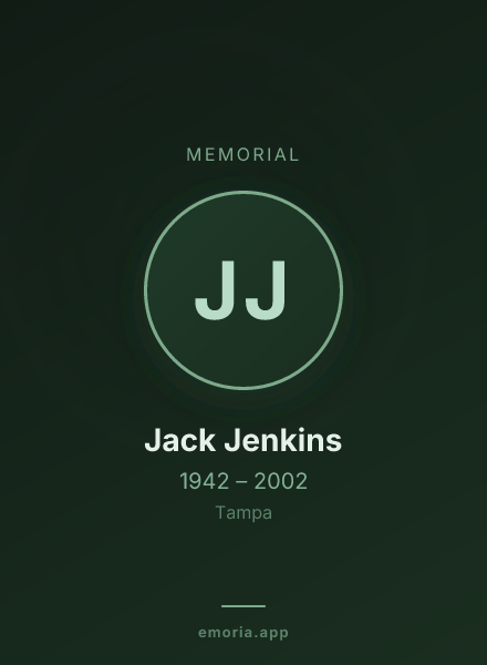 Memorial portrait of Jack Jenkins