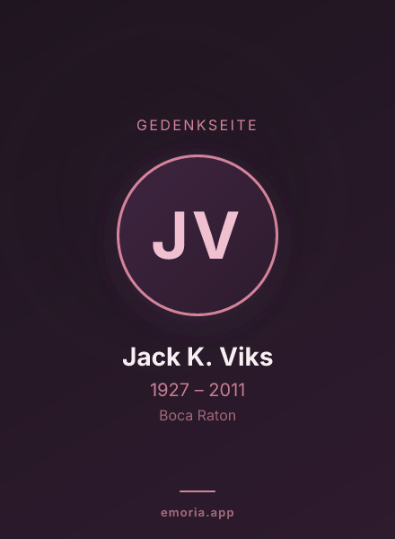 Gedenkportrait von Jack K. Viks