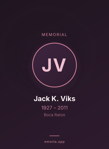Memorial portrait of Jack K. Viks