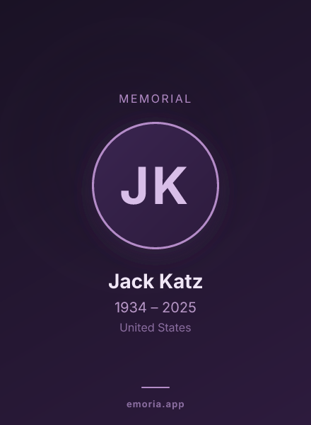 Memorial portrait of Jack Katz