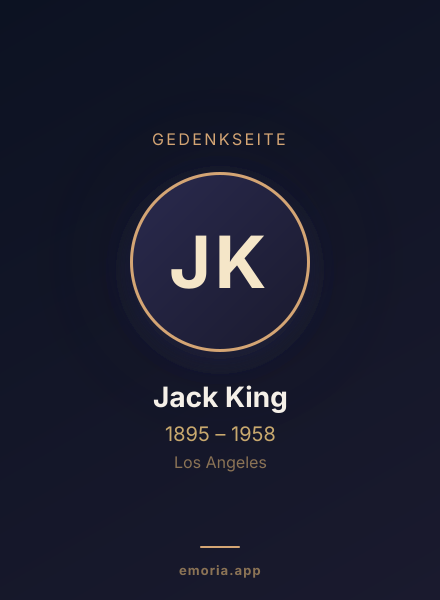 Gedenkportrait von Jack King