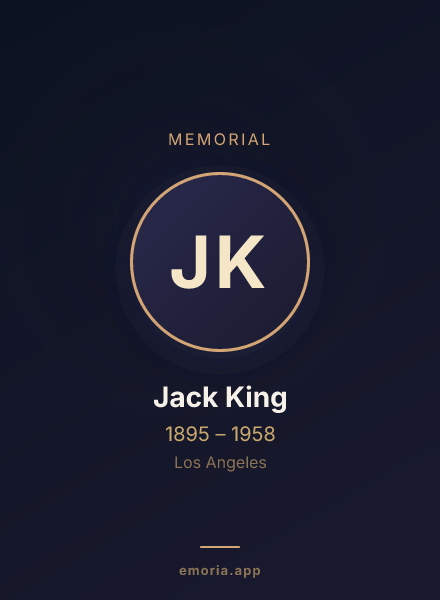 Memorial portrait of Jack King