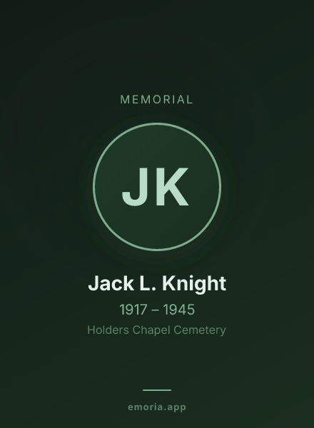 Memorial portrait of Jack L. Knight