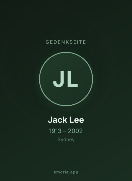 Gedenkportrait von Jack Lee