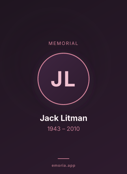Memorial portrait of Jack Litman