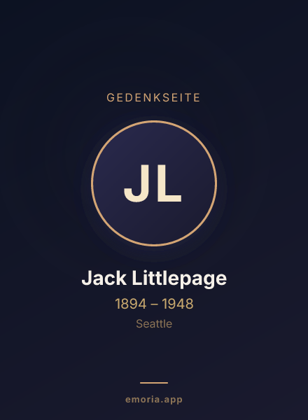 Gedenkportrait von Jack Littlepage