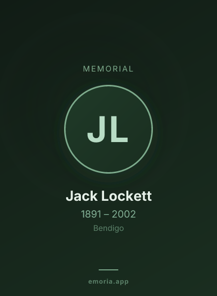 Memorial portrait of Jack Lockett