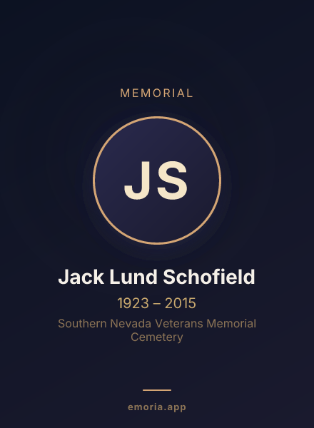 Memorial portrait of Jack Lund Schofield