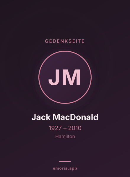 Gedenkportrait von Jack MacDonald