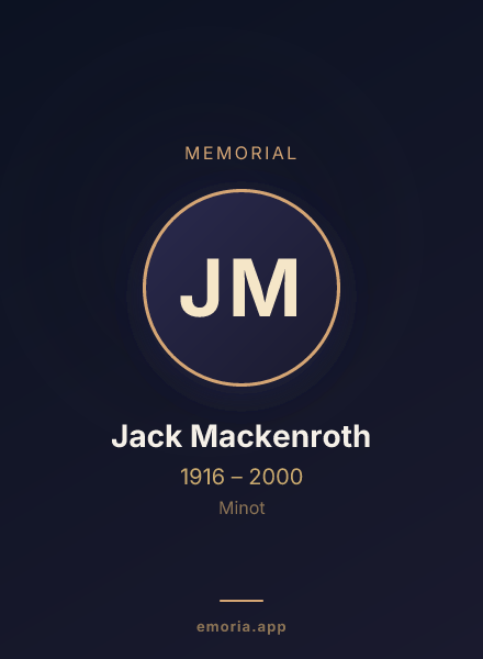 Memorial portrait of Jack Mackenroth