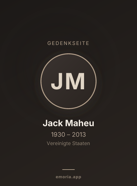 Gedenkportrait von Jack Maheu
