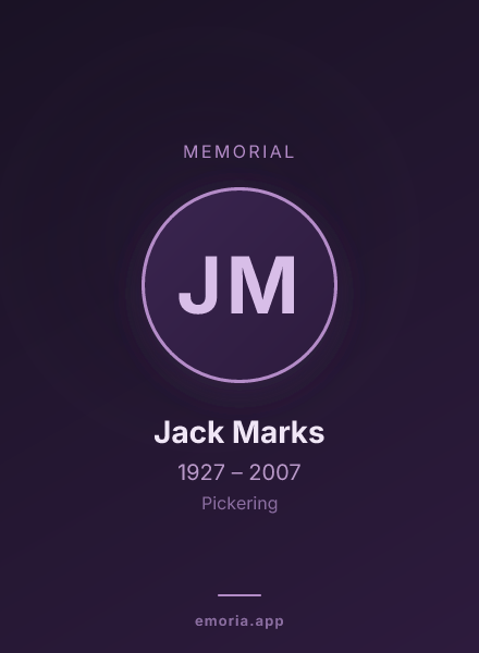 Memorial portrait of Jack Marks