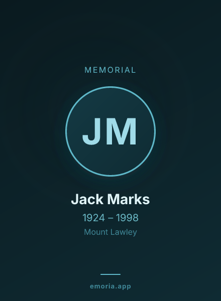 Memorial portrait of Jack Marks