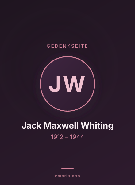 Gedenkportrait von Jack Maxwell Whiting