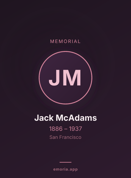 Memorial portrait of Jack McAdams