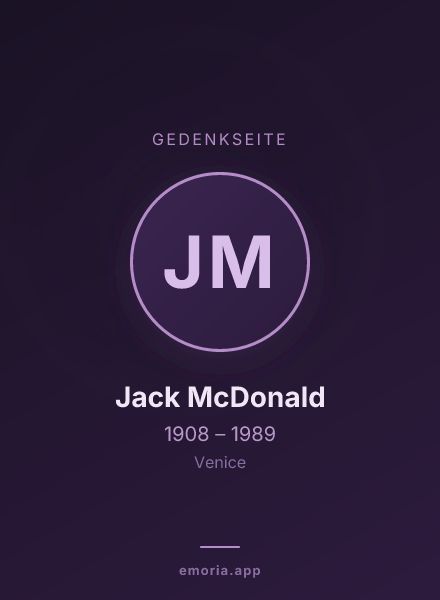 Gedenkportrait von Jack McDonald