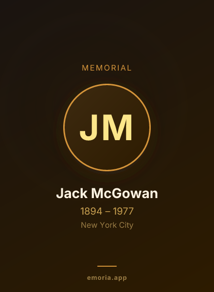 Memorial portrait of Jack McGowan