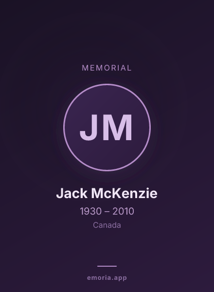 Memorial portrait of Jack McKenzie