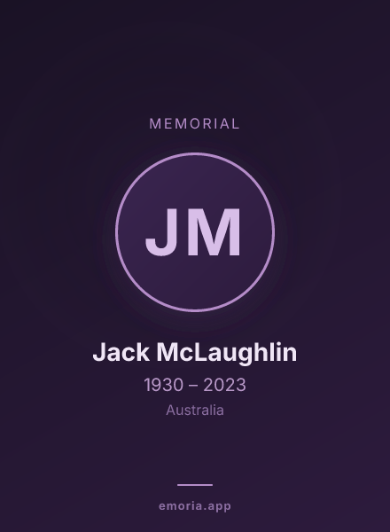 Memorial portrait of Jack McLaughlin