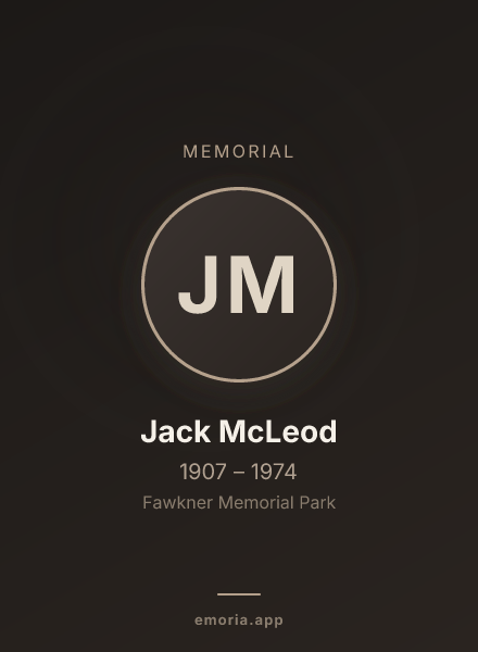 Memorial portrait of Jack McLeod