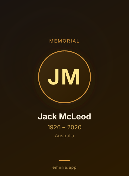 Memorial portrait of Jack McLeod