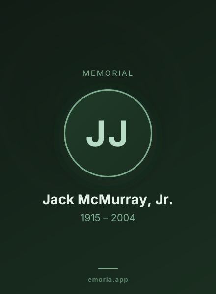 Memorial portrait of Jack McMurray, Jr.