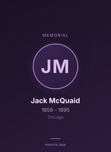 Memorial portrait of Jack McQuaid