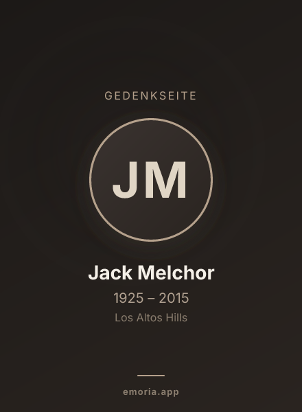 Gedenkportrait von Jack Melchor
