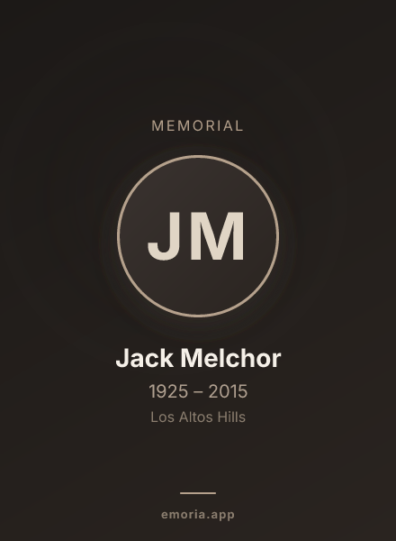 Memorial portrait of Jack Melchor