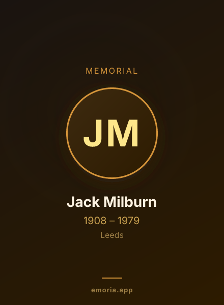Memorial portrait of Jack Milburn