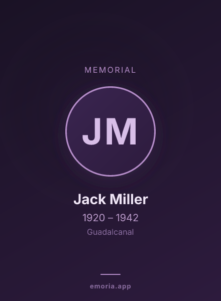 Memorial portrait of Jack Miller