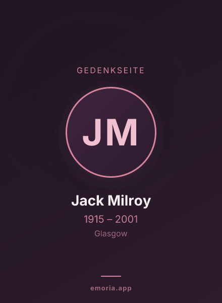 Gedenkportrait von Jack Milroy