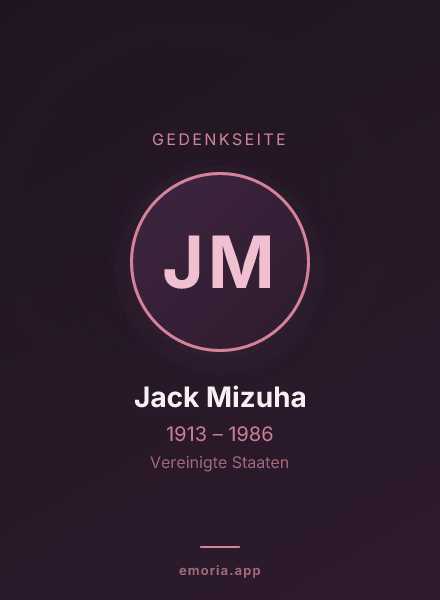 Gedenkportrait von Jack Mizuha