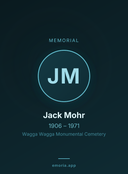 Memorial portrait of Jack Mohr