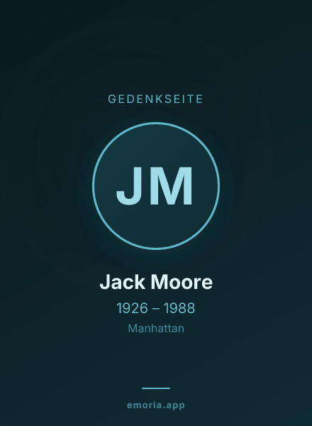 Gedenkportrait von Jack Moore
