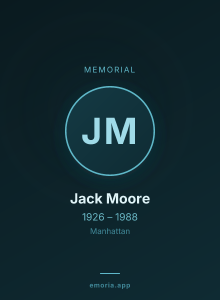 Memorial portrait of Jack Moore