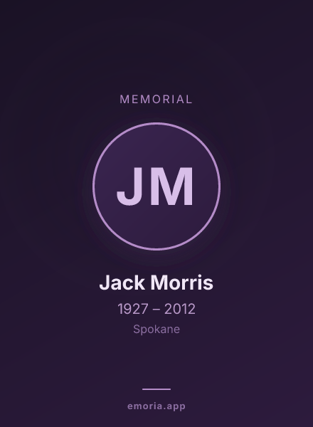 Memorial portrait of Jack Morris