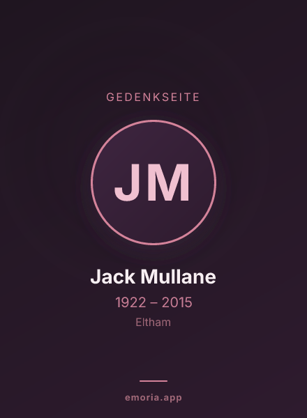 Gedenkportrait von Jack Mullane