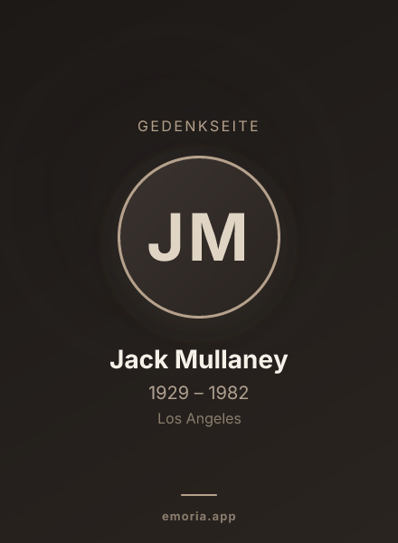 Gedenkportrait von Jack Mullaney