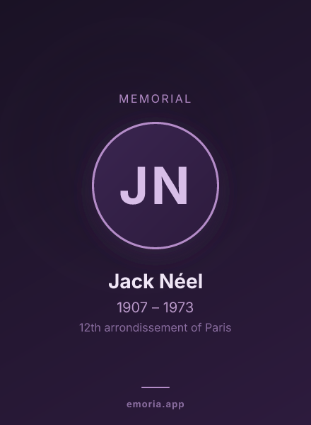 Memorial portrait of Jack Néel