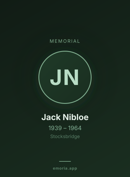 Memorial portrait of Jack Nibloe