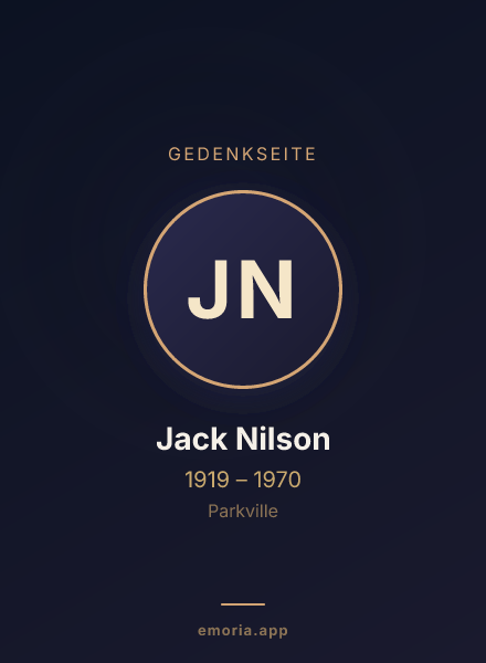 Gedenkportrait von Jack Nilson
