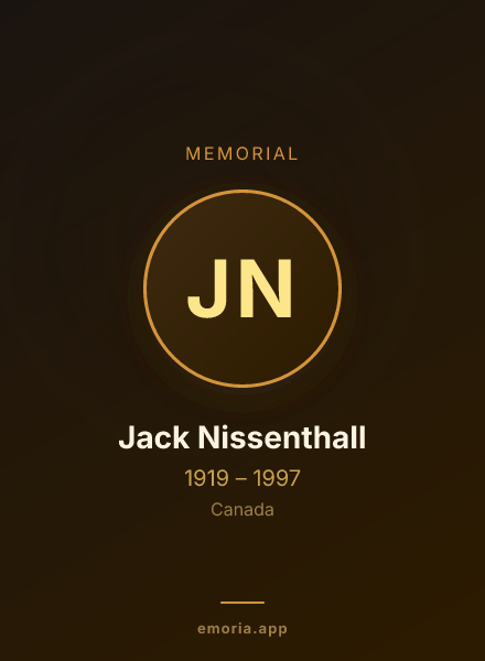 Memorial portrait of Jack Nissenthall