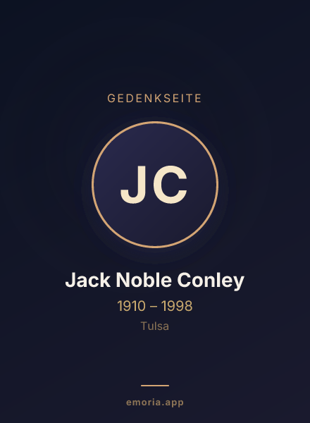 Gedenkportrait von Jack Noble Conley
