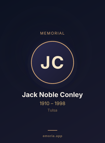 Memorial portrait of Jack Noble Conley