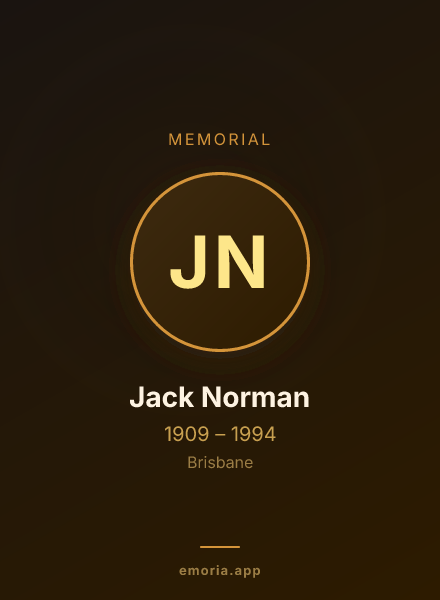 Memorial portrait of Jack Norman