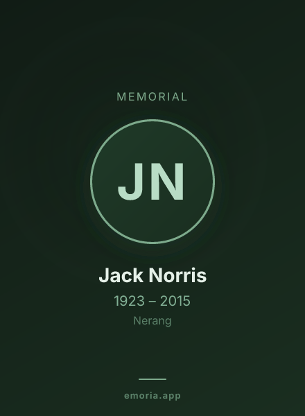 Memorial portrait of Jack Norris
