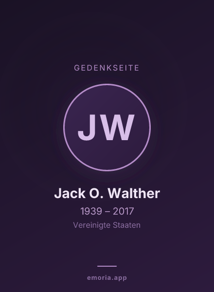 Gedenkportrait von Jack O. Walther