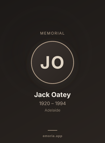 Memorial portrait of Jack Oatey